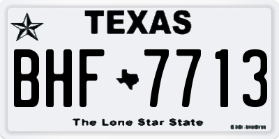 TX license plate BHF7713