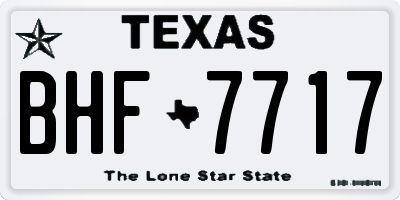 TX license plate BHF7717
