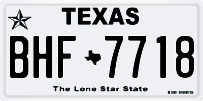 TX license plate BHF7718