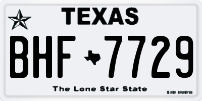 TX license plate BHF7729