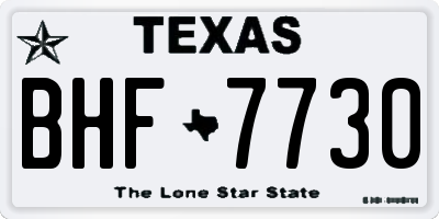 TX license plate BHF7730