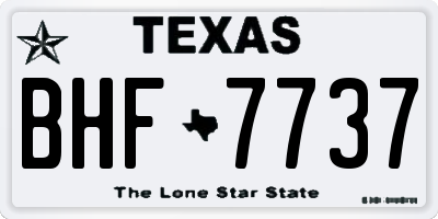 TX license plate BHF7737