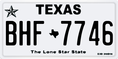 TX license plate BHF7746