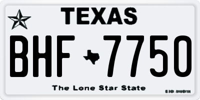 TX license plate BHF7750