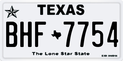 TX license plate BHF7754