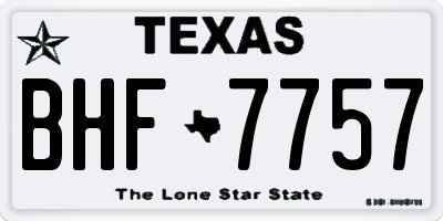 TX license plate BHF7757