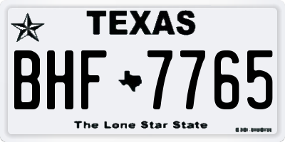 TX license plate BHF7765