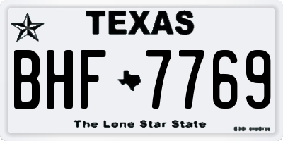 TX license plate BHF7769
