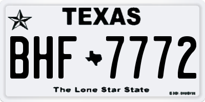 TX license plate BHF7772