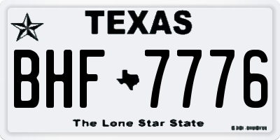 TX license plate BHF7776