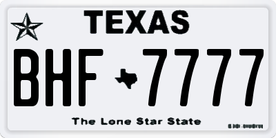 TX license plate BHF7777