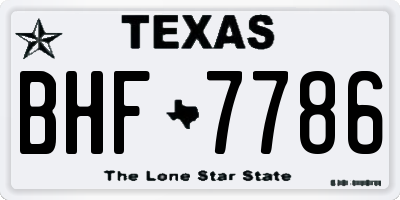TX license plate BHF7786