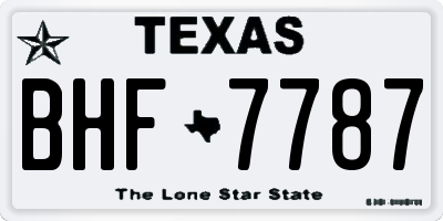 TX license plate BHF7787