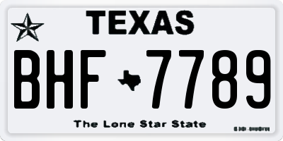 TX license plate BHF7789