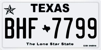 TX license plate BHF7799