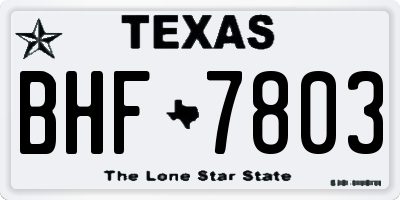 TX license plate BHF7803