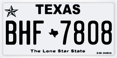 TX license plate BHF7808