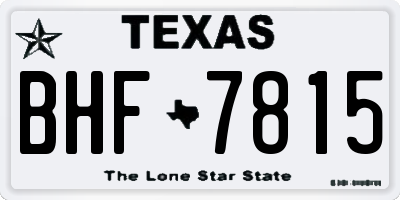 TX license plate BHF7815
