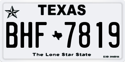 TX license plate BHF7819