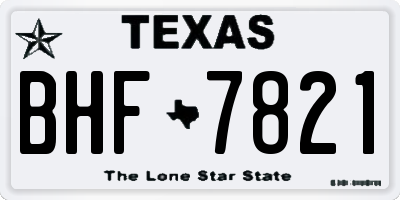 TX license plate BHF7821
