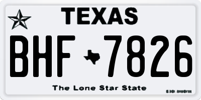 TX license plate BHF7826