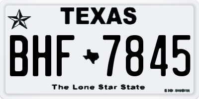 TX license plate BHF7845