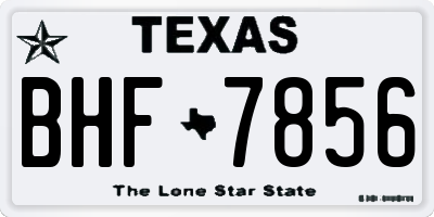 TX license plate BHF7856