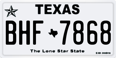 TX license plate BHF7868