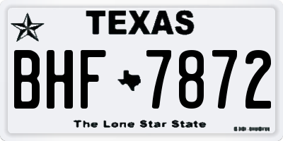TX license plate BHF7872