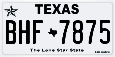 TX license plate BHF7875