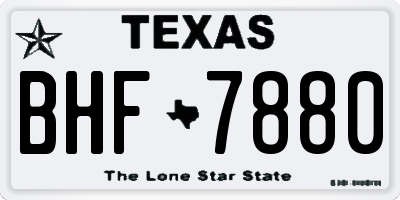 TX license plate BHF7880