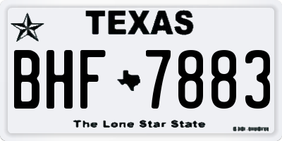 TX license plate BHF7883