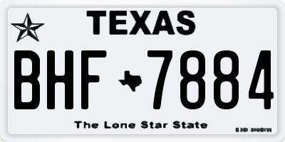TX license plate BHF7884