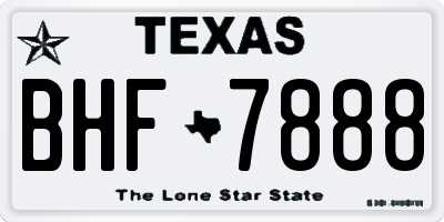 TX license plate BHF7888