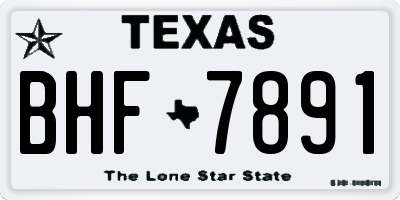 TX license plate BHF7891