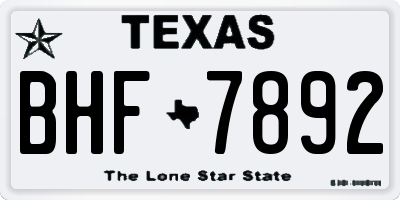 TX license plate BHF7892