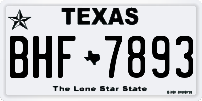 TX license plate BHF7893