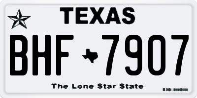 TX license plate BHF7907