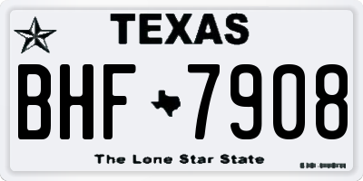 TX license plate BHF7908