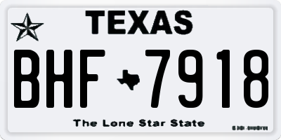 TX license plate BHF7918