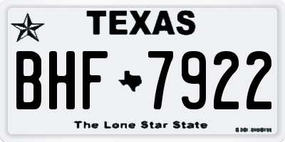 TX license plate BHF7922