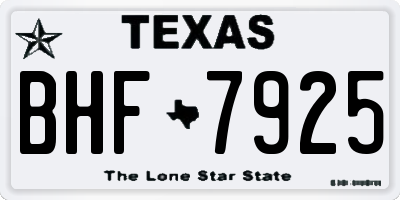 TX license plate BHF7925