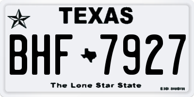 TX license plate BHF7927