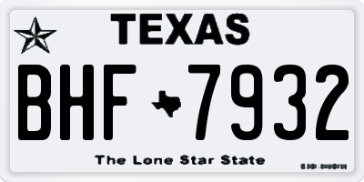 TX license plate BHF7932