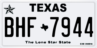 TX license plate BHF7944