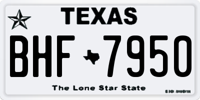 TX license plate BHF7950