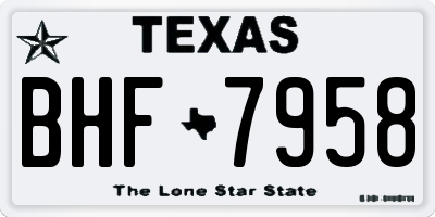 TX license plate BHF7958