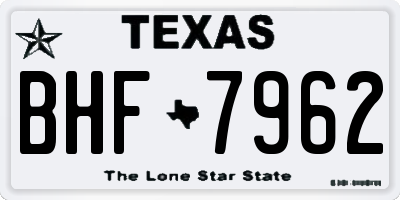TX license plate BHF7962