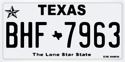 TX license plate BHF7963