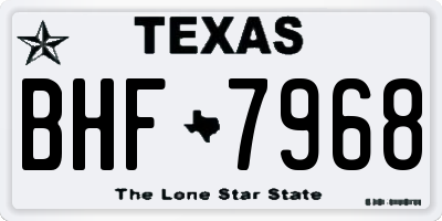 TX license plate BHF7968